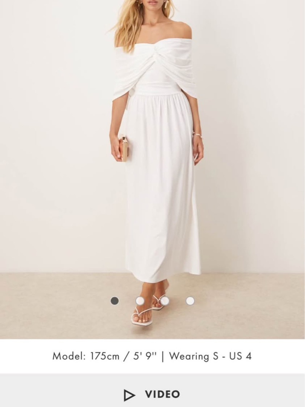 ASOS White Off-Shoulder Maxi Dress